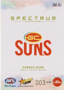 2022 Select AFL Footy Stars - Spectrum #SM-81 Hannah Dunn Back